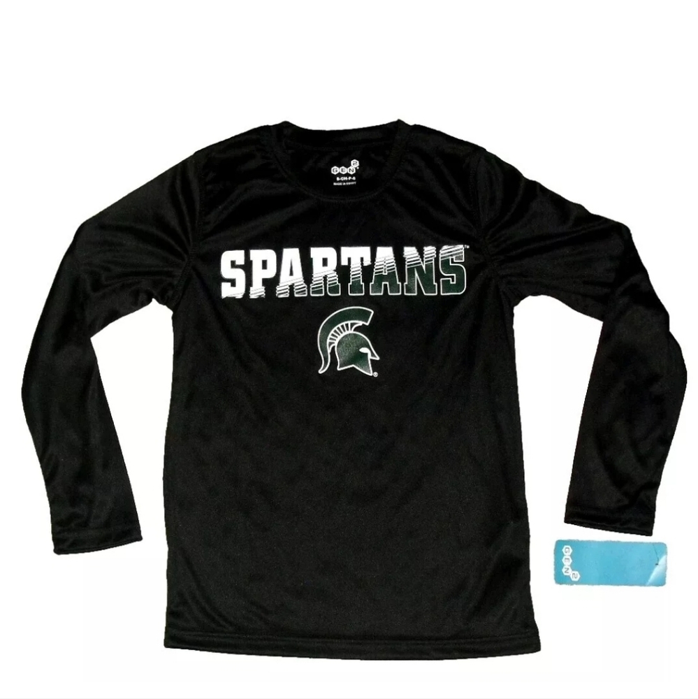 Michigan State Spartans Kids Youth Boys Dri Fit Long Sleeve Shirt sz Sma…